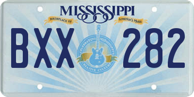 MS license plate BXX282