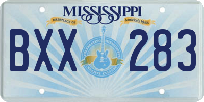 MS license plate BXX283