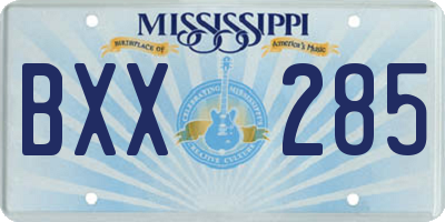 MS license plate BXX285