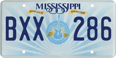 MS license plate BXX286