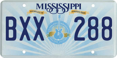 MS license plate BXX288