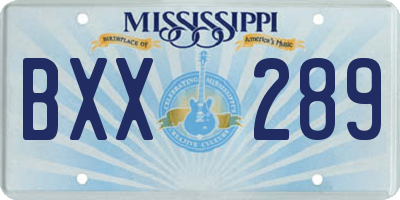 MS license plate BXX289