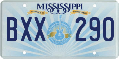 MS license plate BXX290