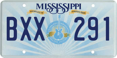 MS license plate BXX291