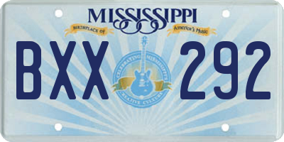 MS license plate BXX292