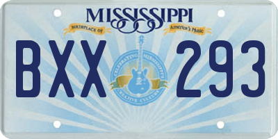 MS license plate BXX293