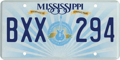 MS license plate BXX294