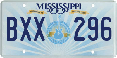 MS license plate BXX296