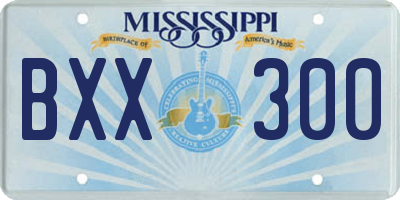 MS license plate BXX300