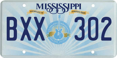 MS license plate BXX302