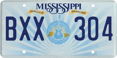MS license plate BXX304