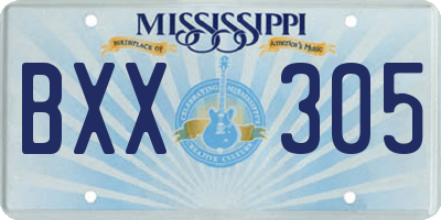 MS license plate BXX305