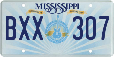 MS license plate BXX307