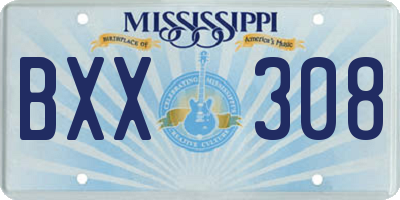 MS license plate BXX308