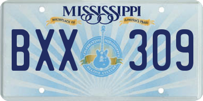 MS license plate BXX309