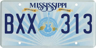 MS license plate BXX313