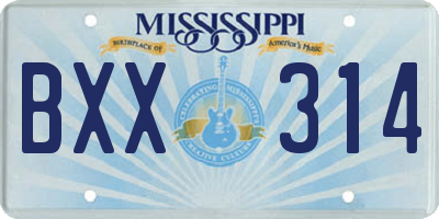 MS license plate BXX314