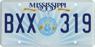 MS license plate BXX319