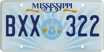 MS license plate BXX322