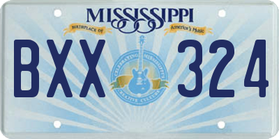 MS license plate BXX324