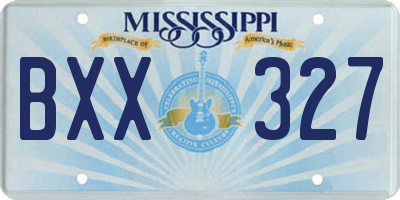 MS license plate BXX327