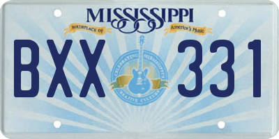 MS license plate BXX331