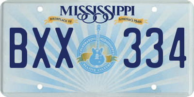 MS license plate BXX334