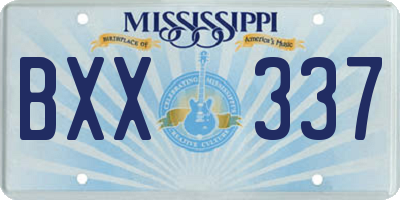 MS license plate BXX337