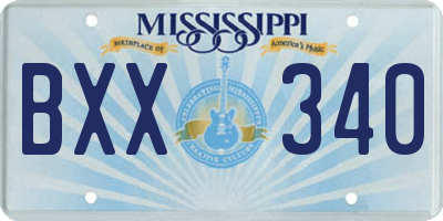 MS license plate BXX340