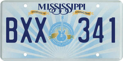 MS license plate BXX341
