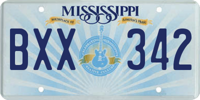MS license plate BXX342
