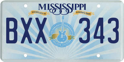 MS license plate BXX343