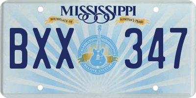 MS license plate BXX347