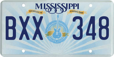 MS license plate BXX348