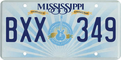 MS license plate BXX349