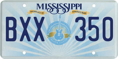 MS license plate BXX350