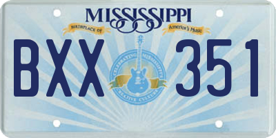MS license plate BXX351