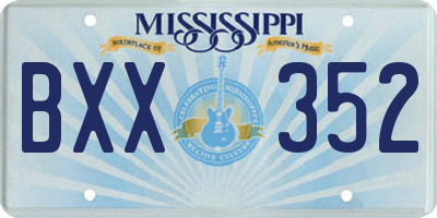 MS license plate BXX352