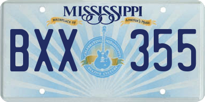 MS license plate BXX355