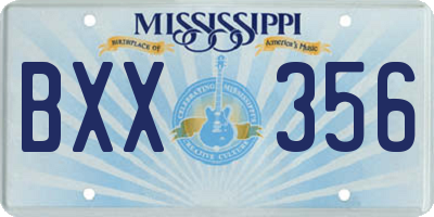 MS license plate BXX356
