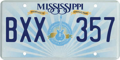 MS license plate BXX357