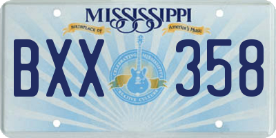 MS license plate BXX358