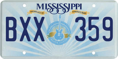 MS license plate BXX359