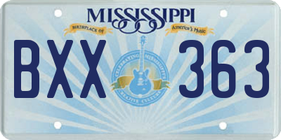 MS license plate BXX363