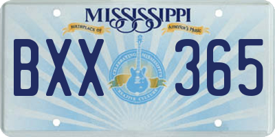 MS license plate BXX365