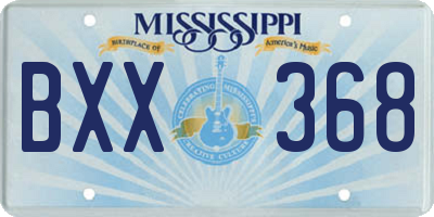 MS license plate BXX368