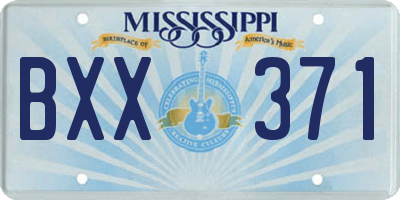 MS license plate BXX371