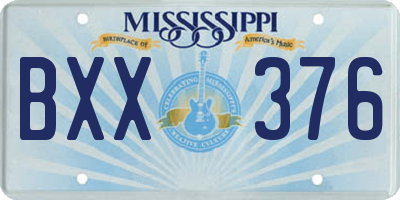 MS license plate BXX376