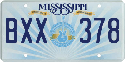 MS license plate BXX378