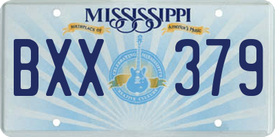 MS license plate BXX379